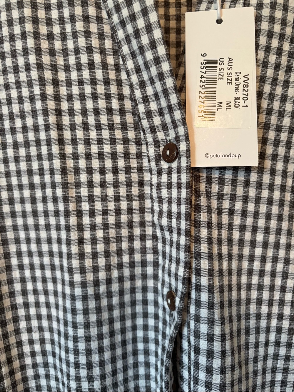NWT petal + pup daria tiered gingham shirt dress - Picture 4 of 5